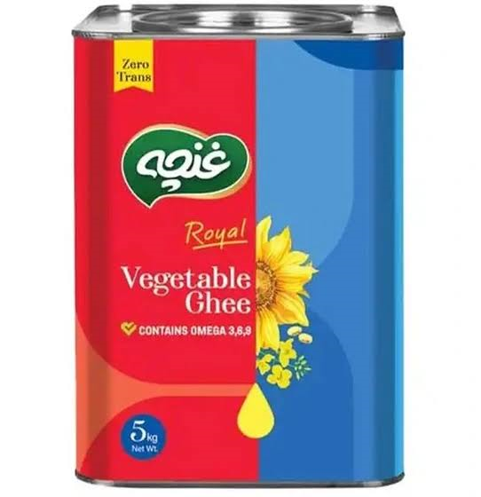 روغن نیمه جامد چهارگوش 5کیلوگرمی امگا4 رویال غنچه