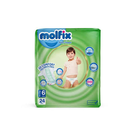پوشک مولفیکس سایز خیلی خیلی بزرگ 24 عددی {شماره 6}