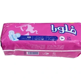 نوار بهداشتی بالدار ضخیم پنبه ای فلورا کلاسیک 10 عددی سایز بزرگ